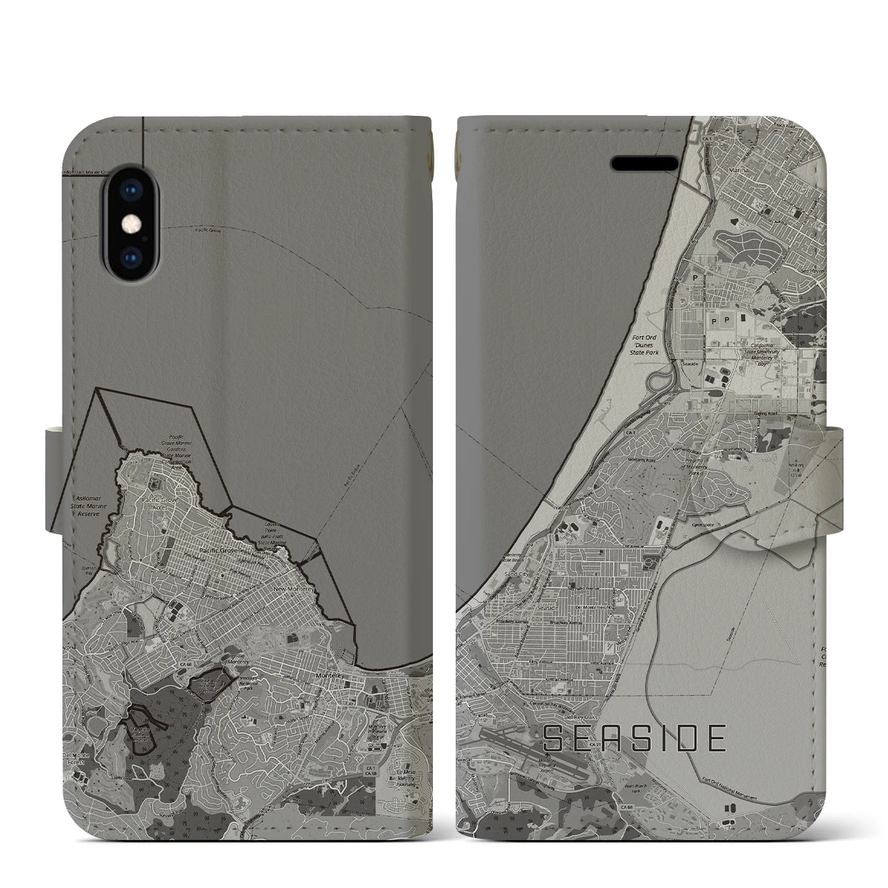 【シーサイド(アメリカ)】地図柄iPhoneケース(手帳タイプ)