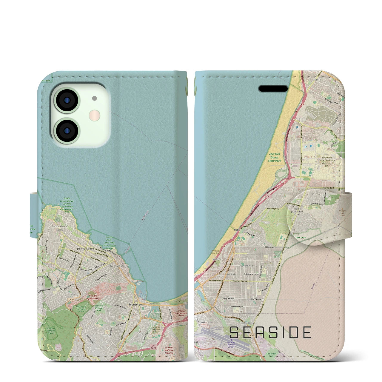 【シーサイド(アメリカ)】地図柄iPhoneケース(手帳タイプ)