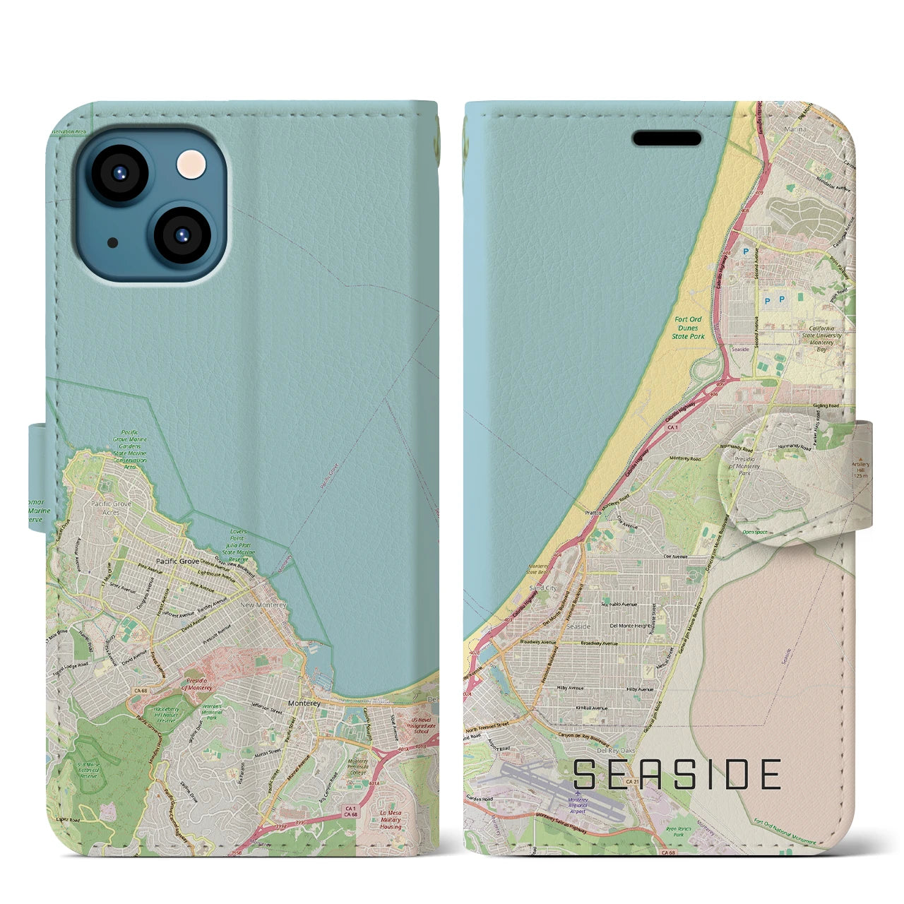 【シーサイド(アメリカ)】地図柄iPhoneケース(手帳タイプ)