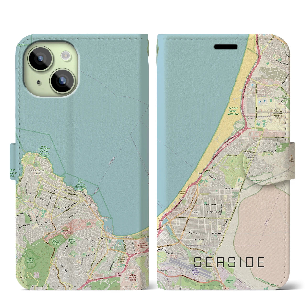 【シーサイド(アメリカ)】地図柄iPhoneケース(手帳タイプ)