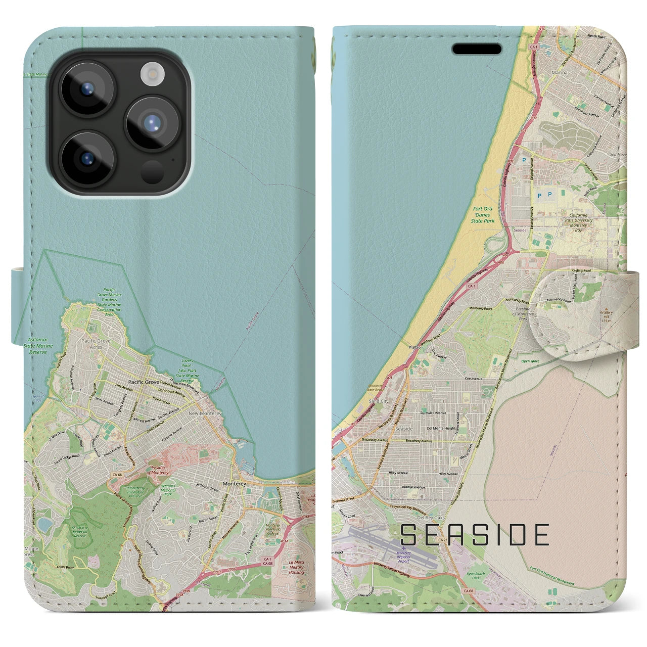 【シーサイド(アメリカ)】地図柄iPhoneケース(手帳タイプ)