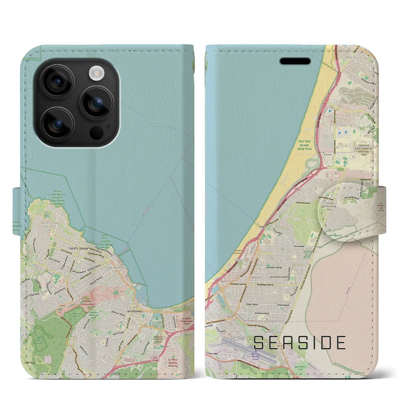 【シーサイド(アメリカ)】地図柄iPhoneケース(手帳タイプ)