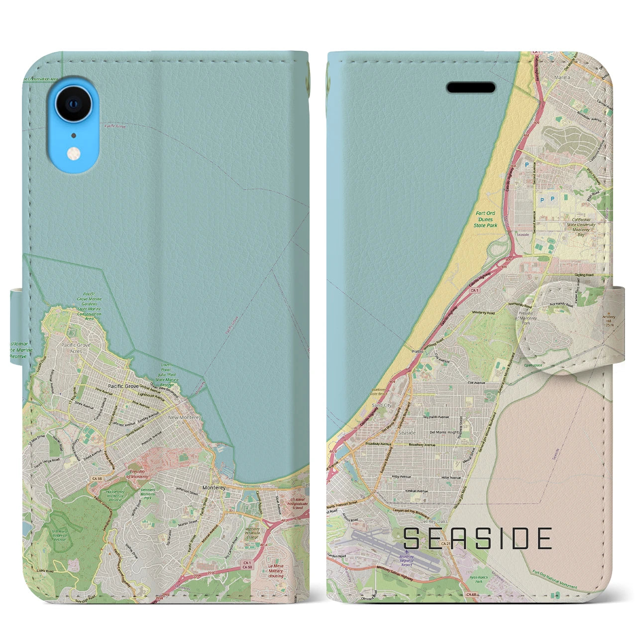 【シーサイド(アメリカ)】地図柄iPhoneケース(手帳タイプ)