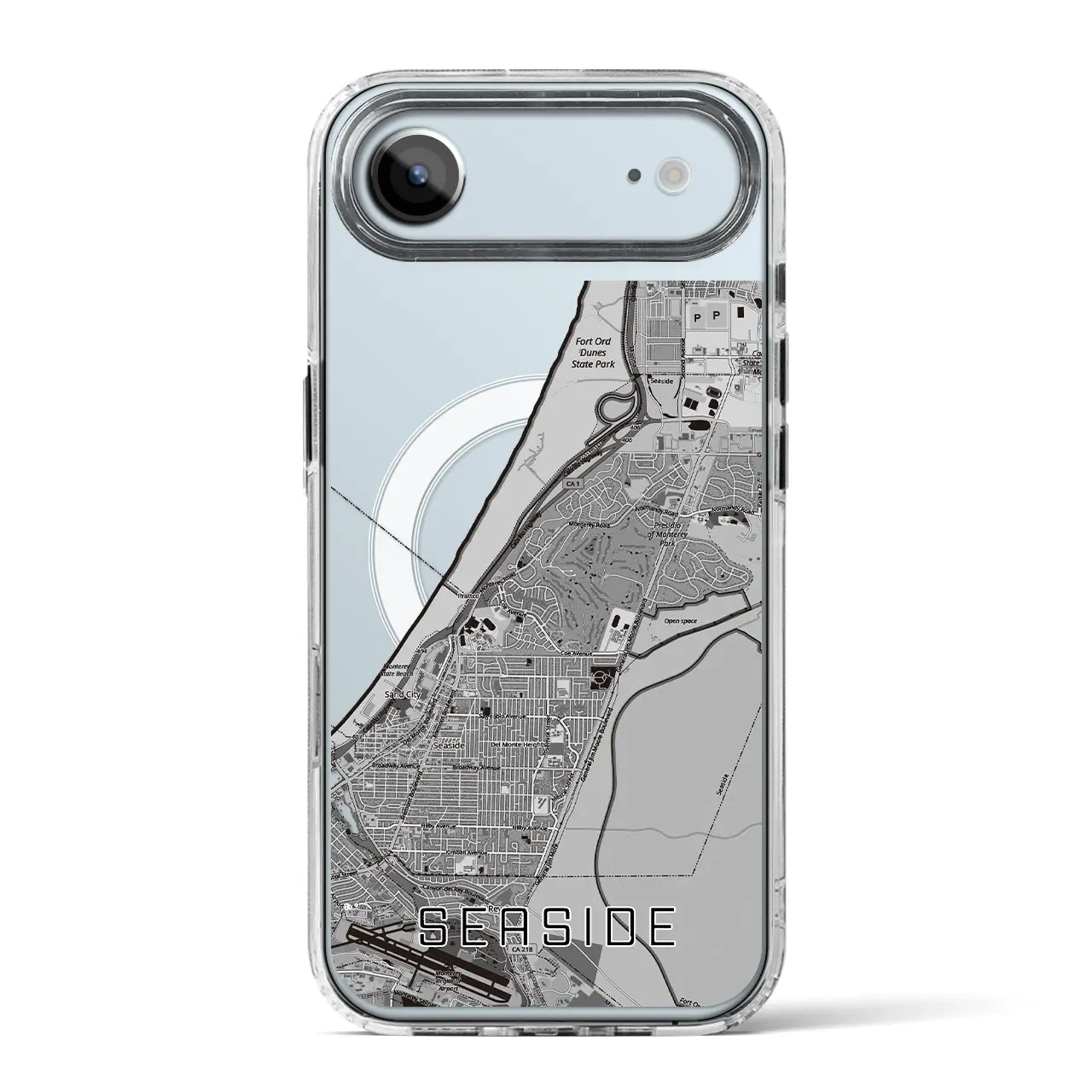 【シーサイド(アメリカ)】地図柄iPhoneケース(MagSafeタイプ)モノトーン・iPhone 17 Pro Max 用