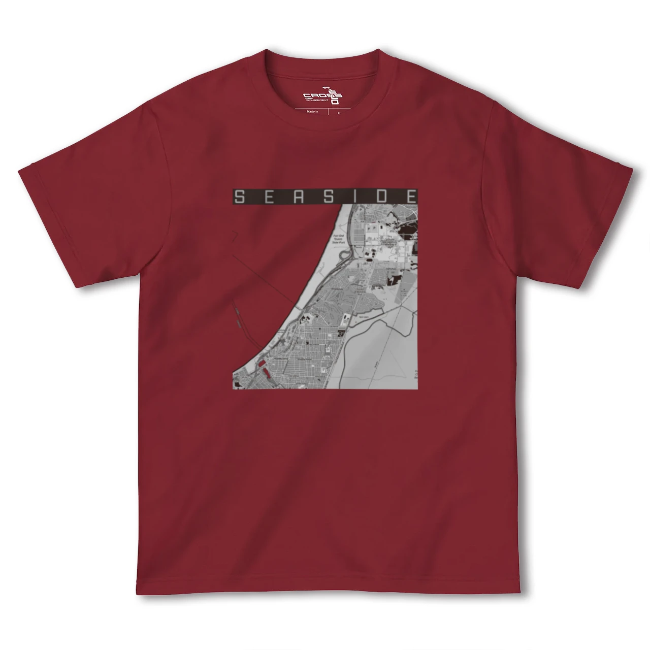 【シーサイド(アメリカ)】地図柄ヘビーウェイトTシャツ