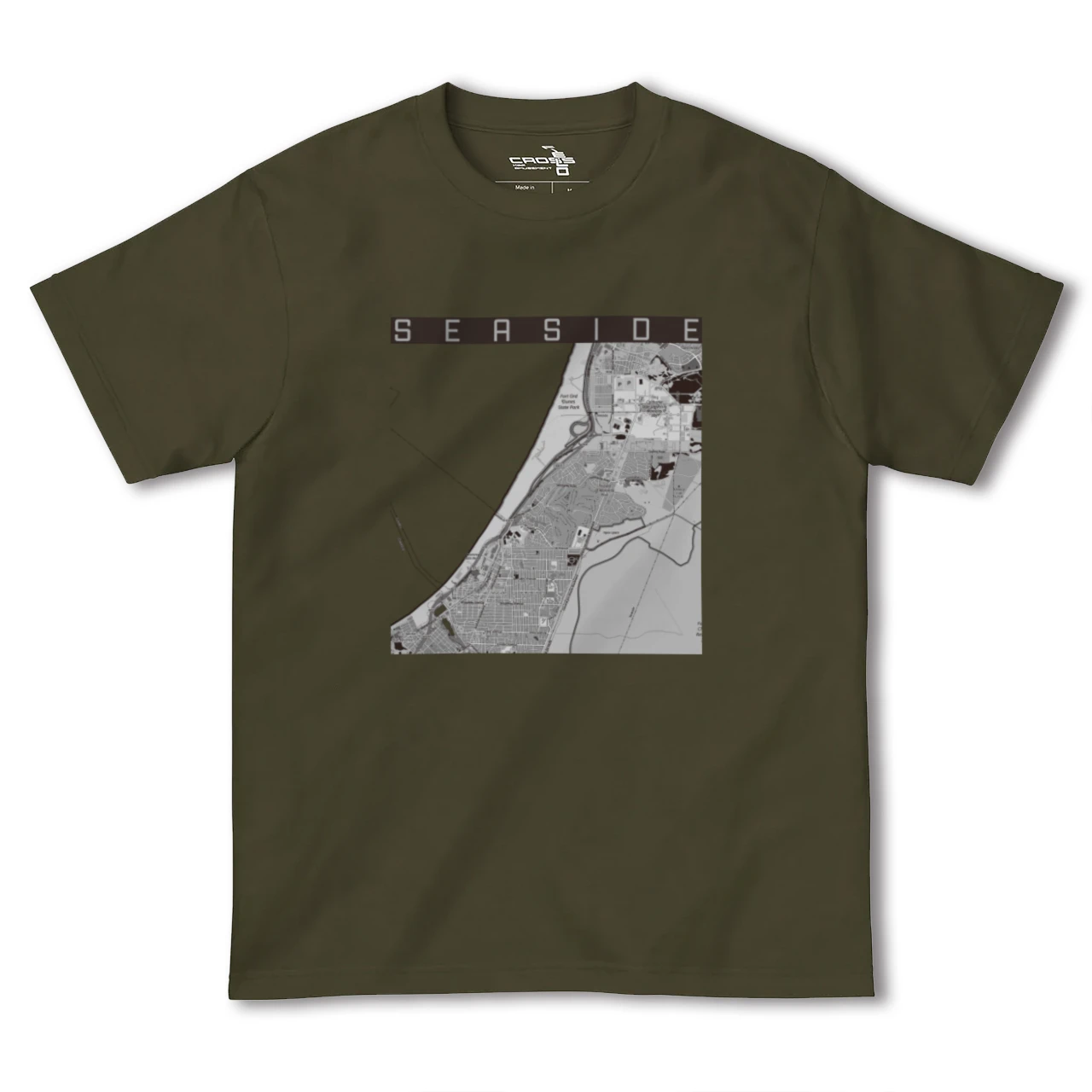 【シーサイド(アメリカ)】地図柄ヘビーウェイトTシャツ