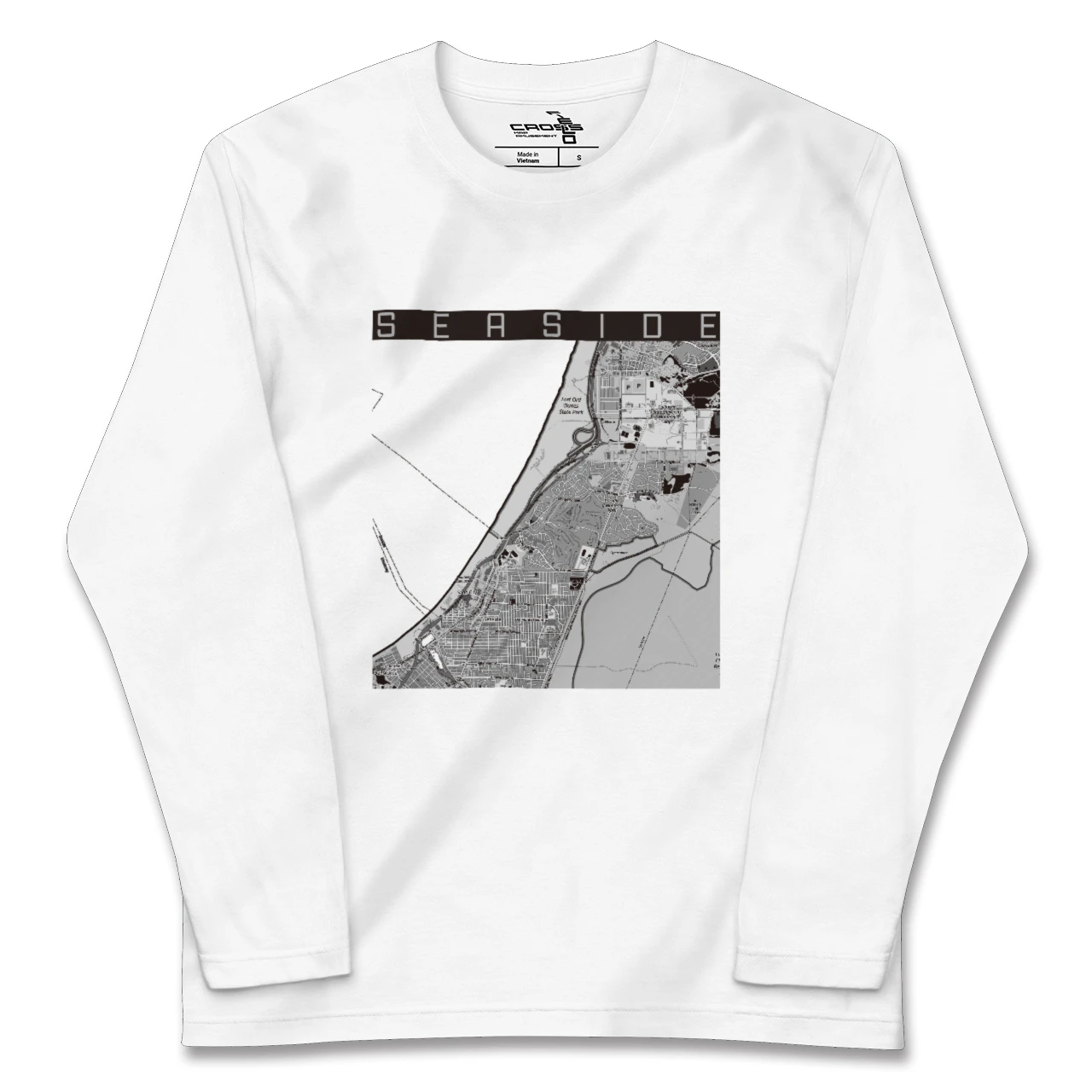【シーサイド(アメリカ)】地図柄ロングスリーブTシャツ
