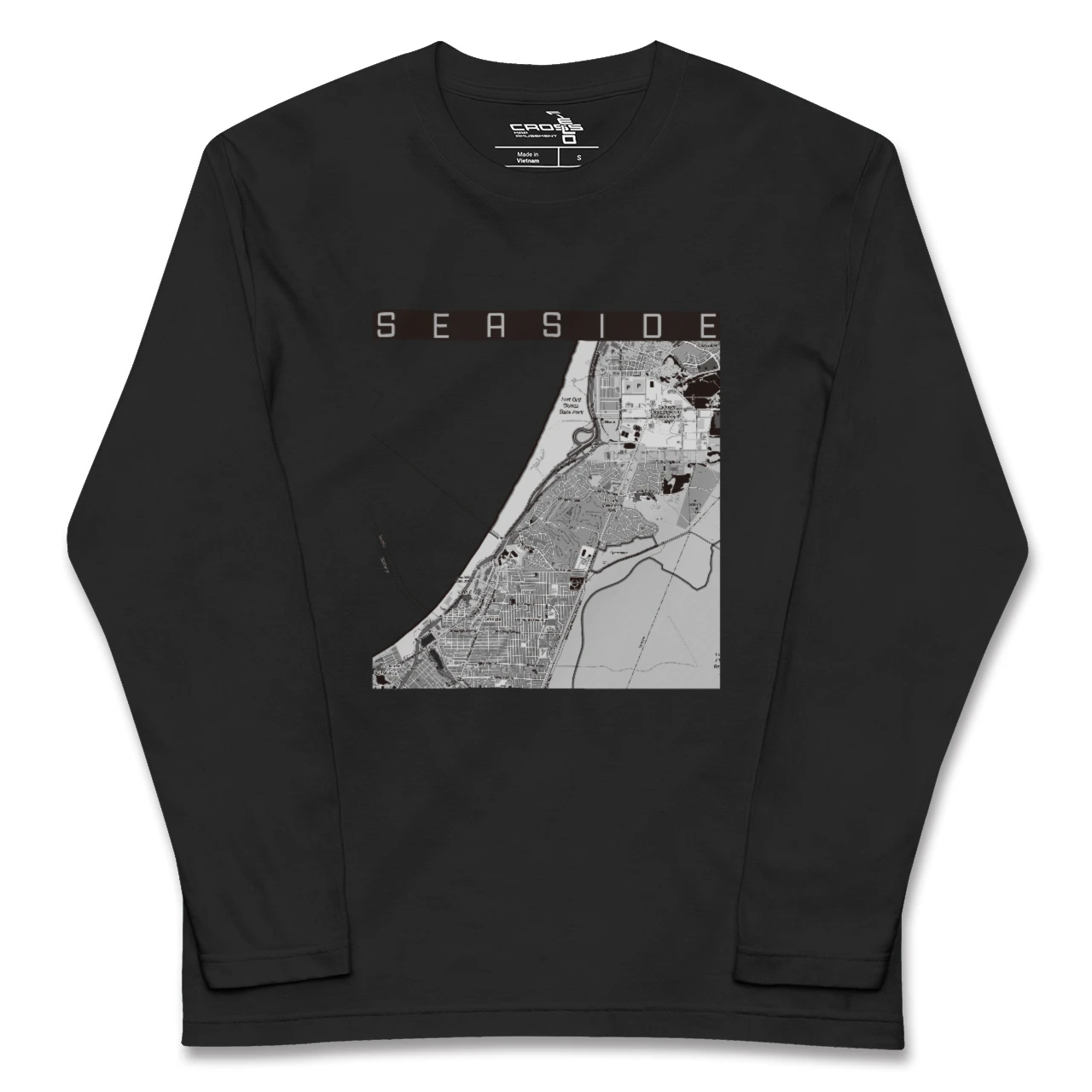 【シーサイド(アメリカ)】地図柄ロングスリーブTシャツ