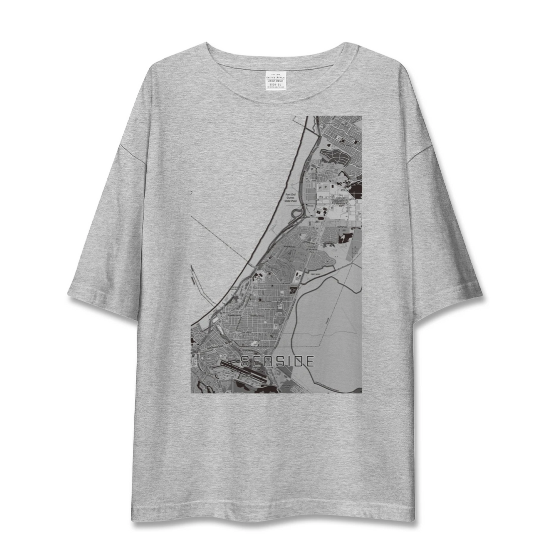 【シーサイド(アメリカ)】地図柄ビッグシルエットTシャツ