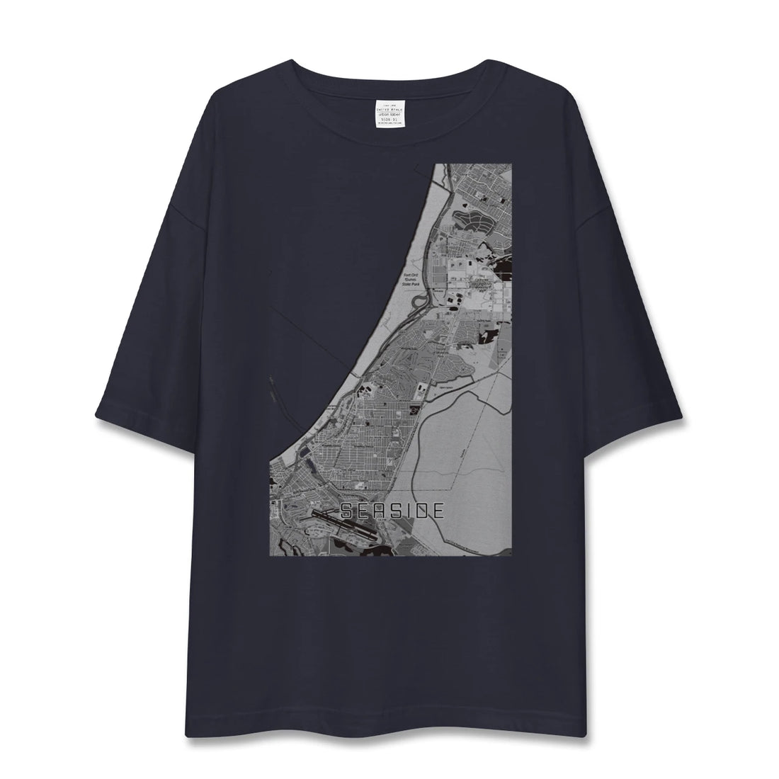 【シーサイド(アメリカ)】地図柄ビッグシルエットTシャツ