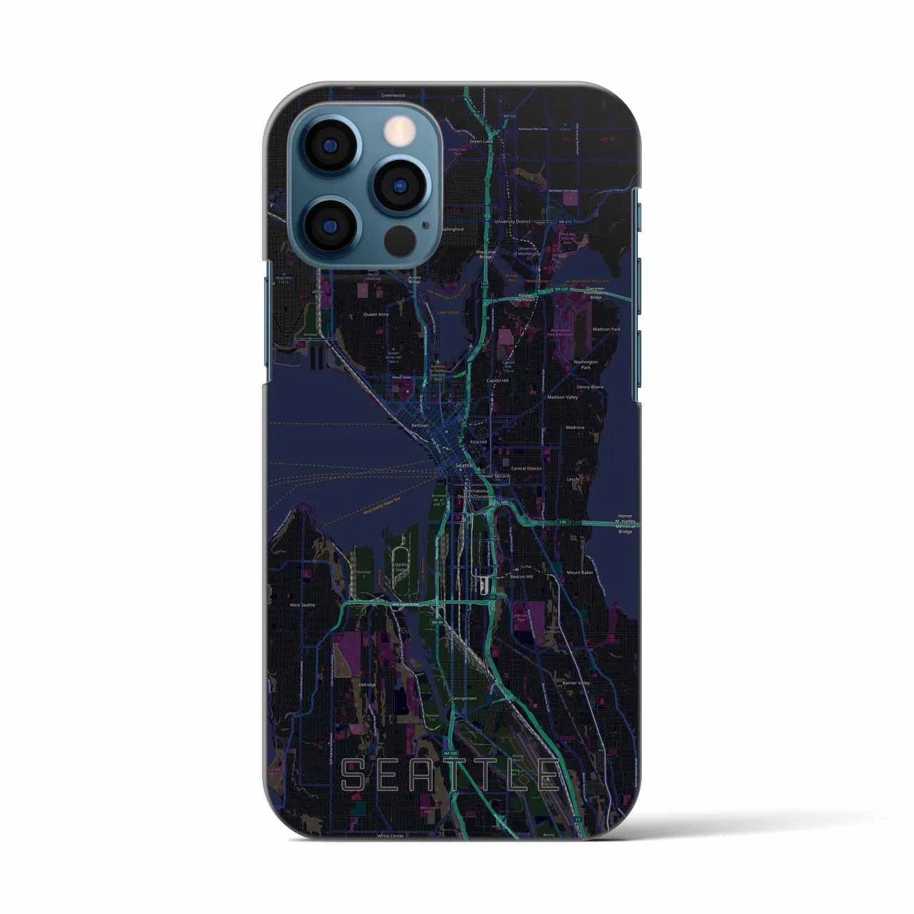 【シアトル(アメリカ)】地図柄iPhoneケース(バックカバータイプ)