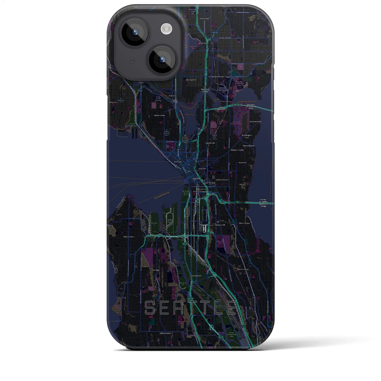 【シアトル(アメリカ)】地図柄iPhoneケース(バックカバータイプ)
