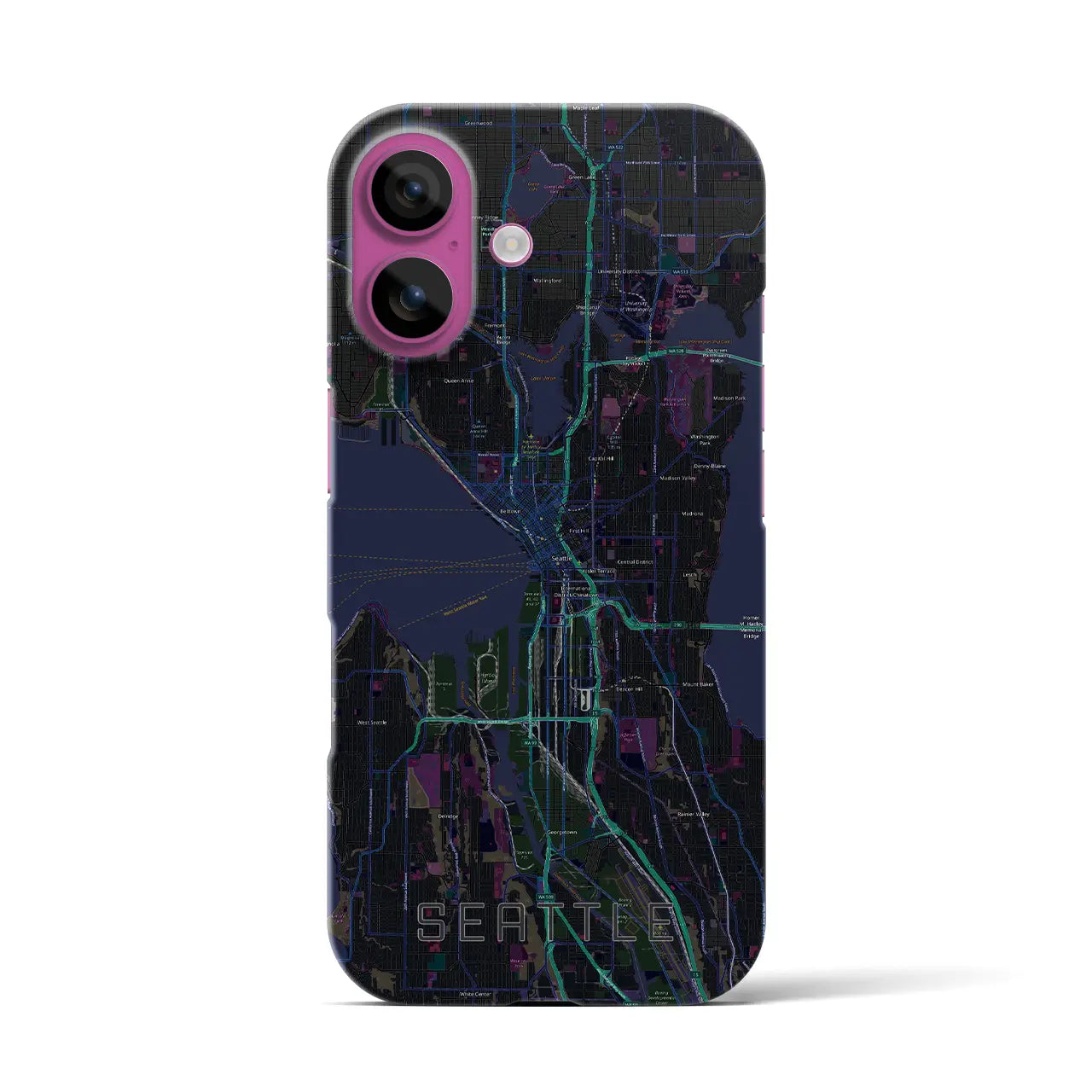 【シアトル(アメリカ)】地図柄iPhoneケース(バックカバータイプ)