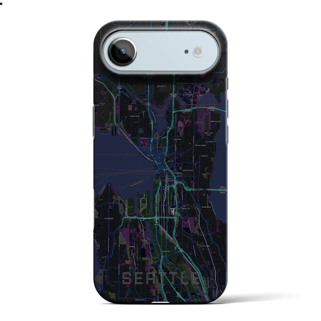 【シアトル(アメリカ)】地図柄iPhoneケース(バックカバータイプ)
