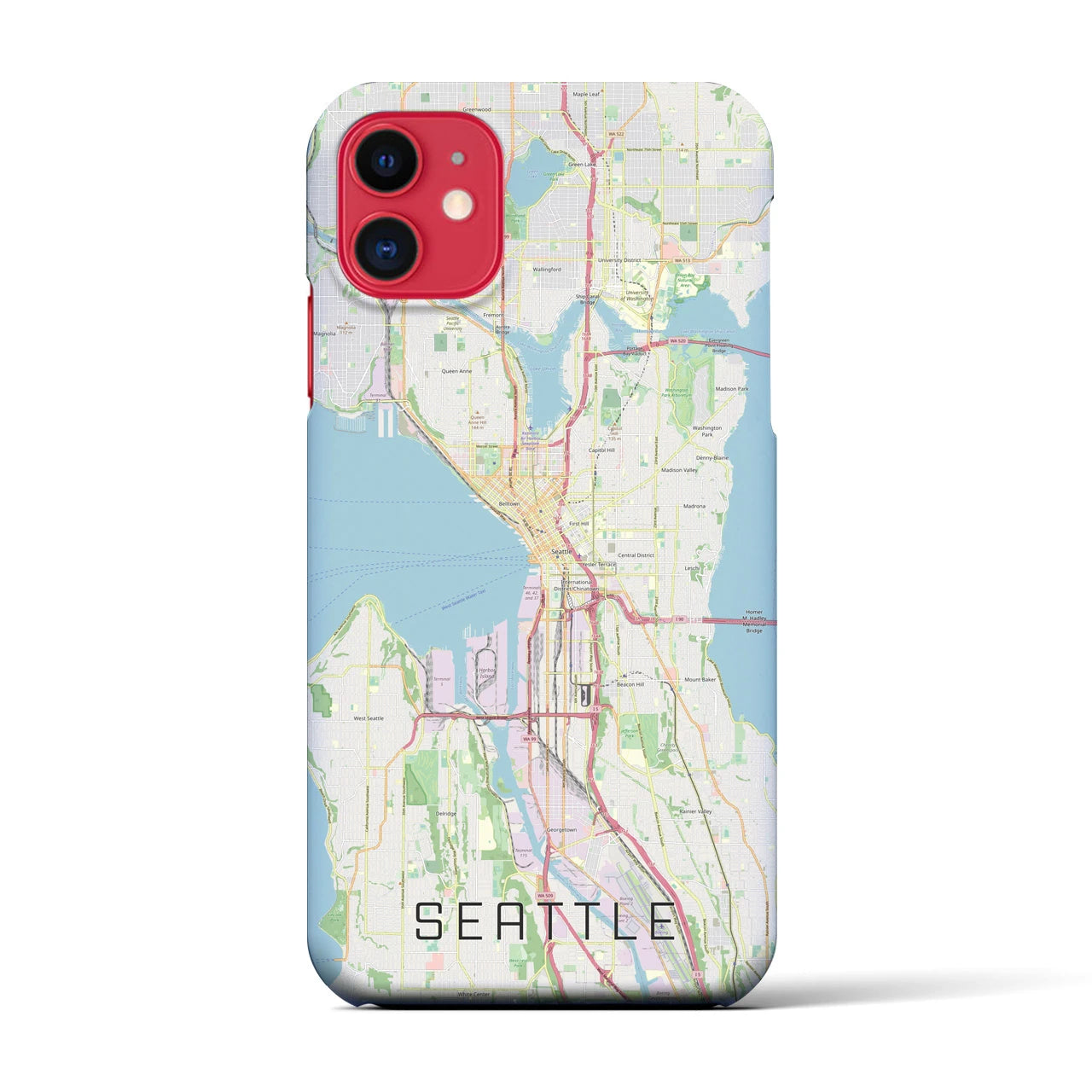 【シアトル(アメリカ)】地図柄iPhoneケース(バックカバータイプ)
