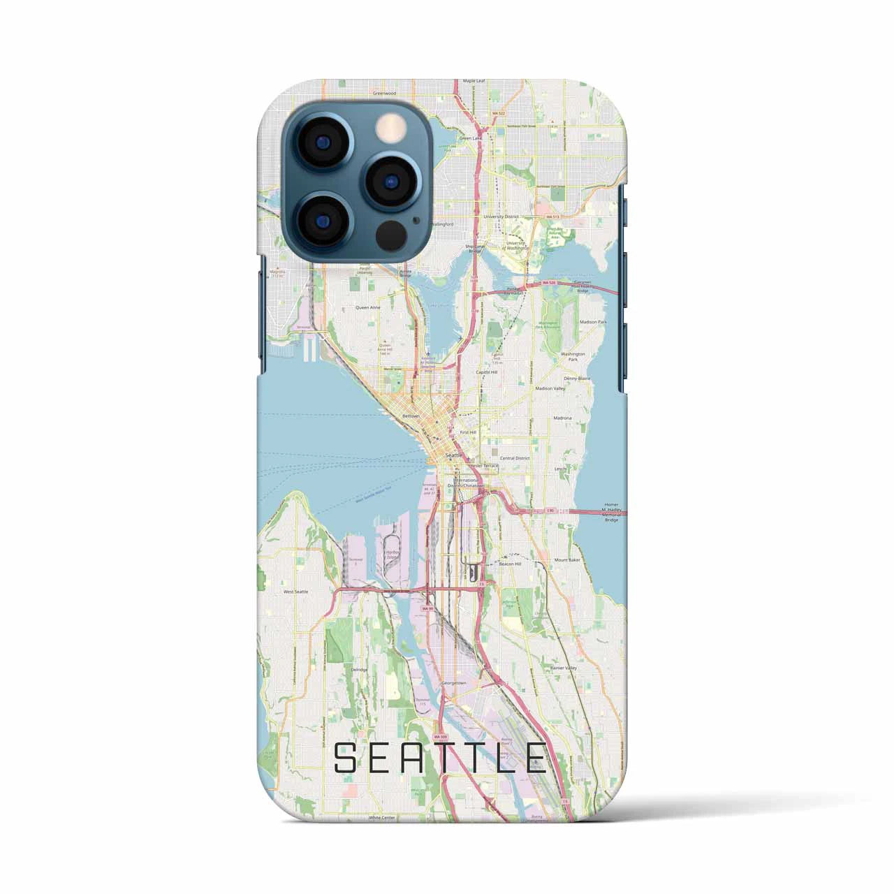 【シアトル(アメリカ)】地図柄iPhoneケース(バックカバータイプ)