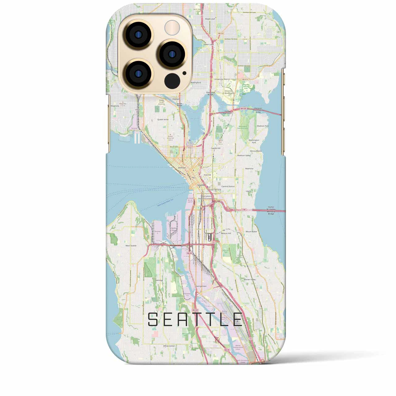 【シアトル(アメリカ)】地図柄iPhoneケース(バックカバータイプ)