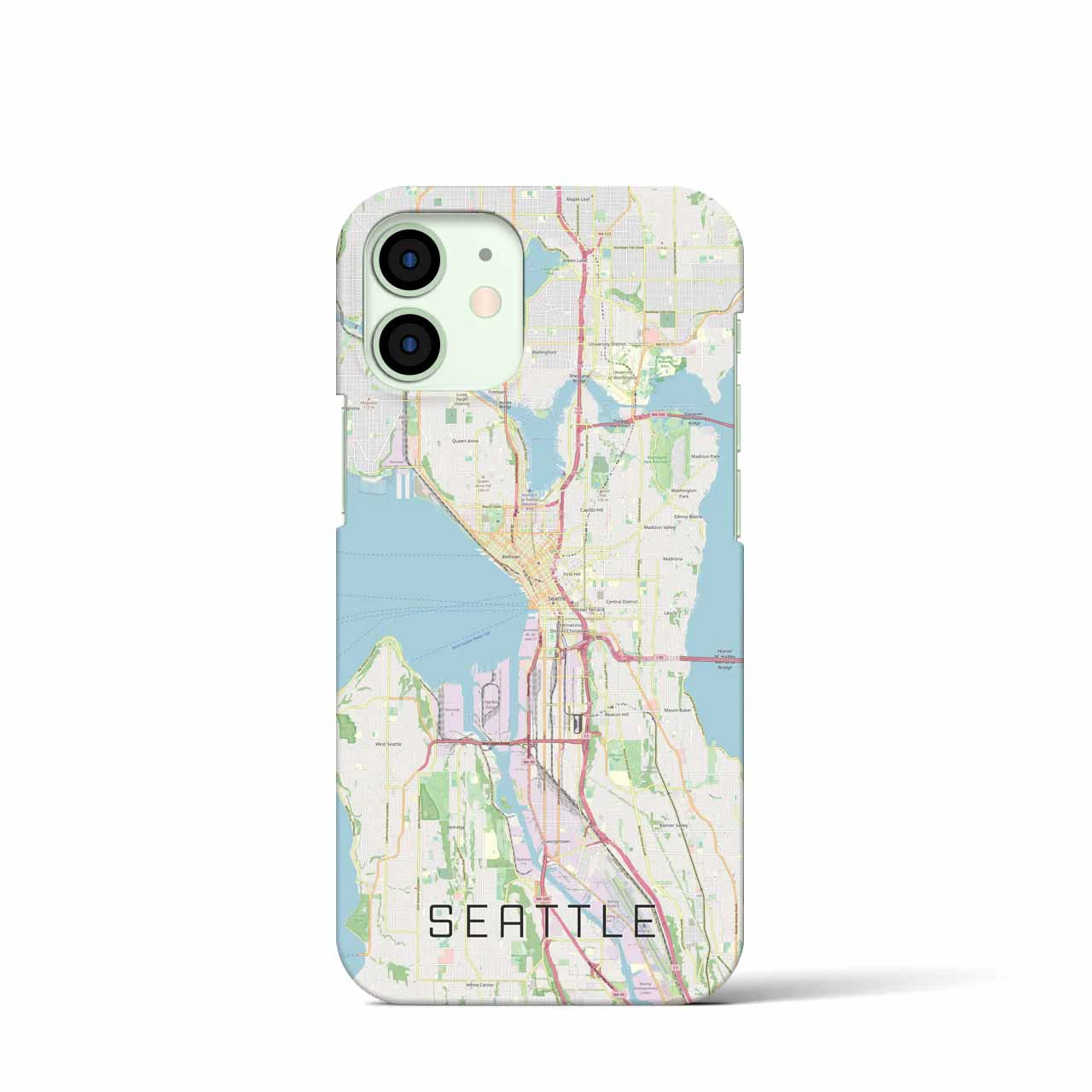 【シアトル(アメリカ)】地図柄iPhoneケース(バックカバータイプ)