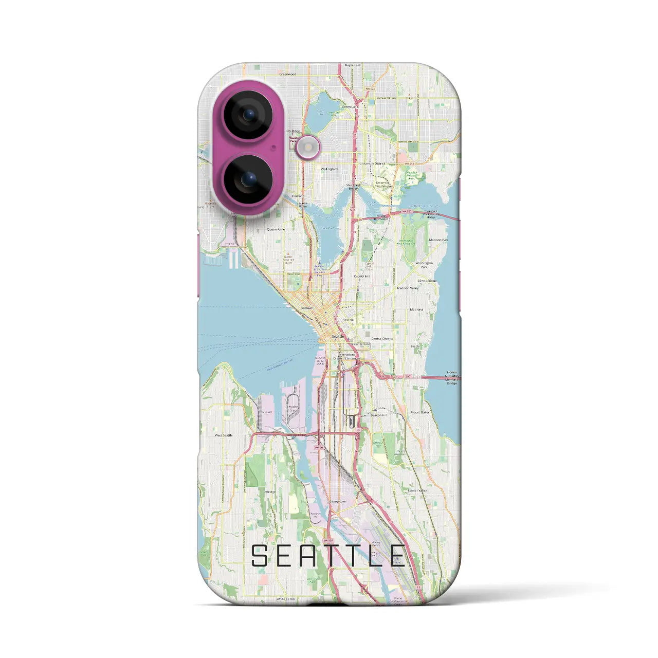 【シアトル(アメリカ)】地図柄iPhoneケース(バックカバータイプ)