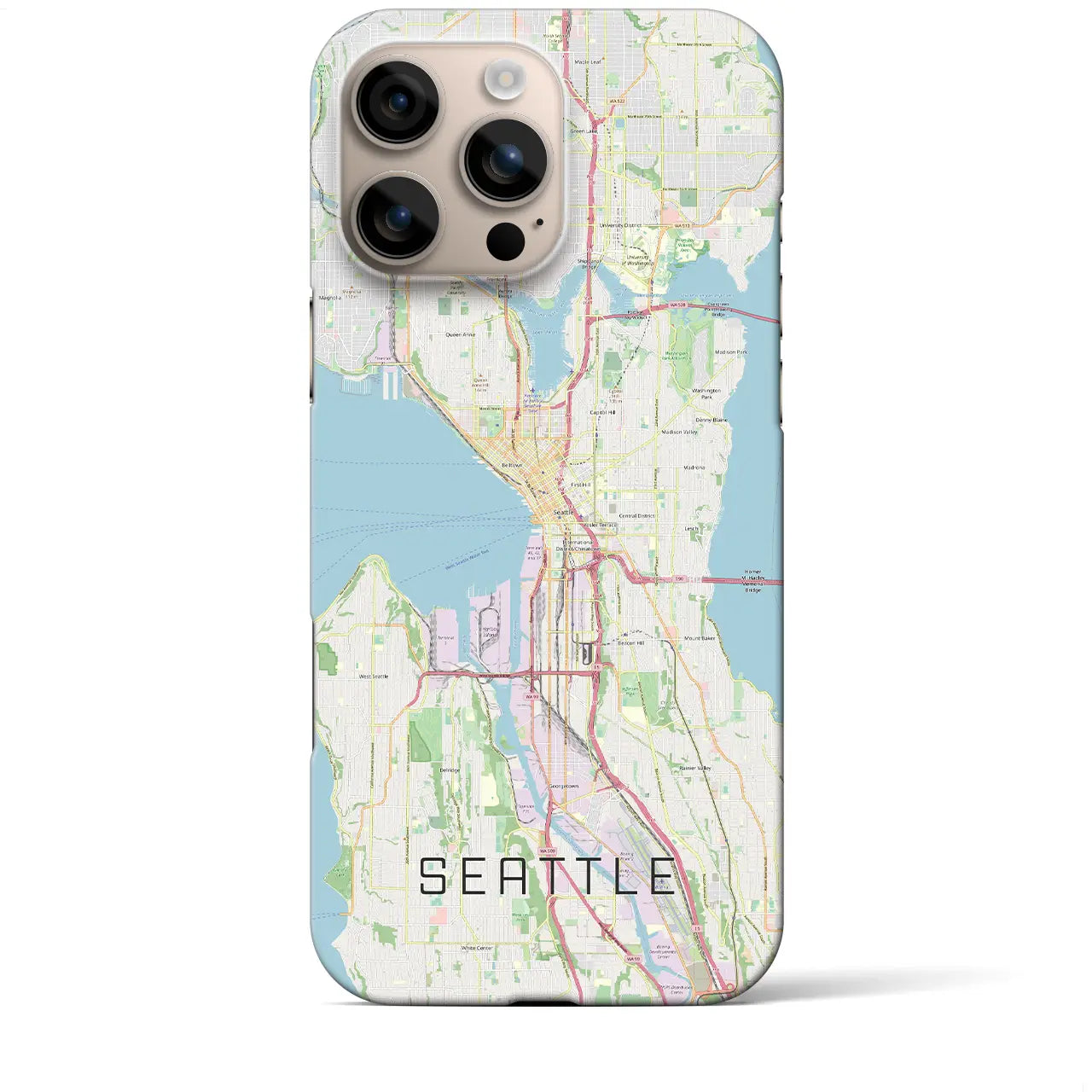 【シアトル(アメリカ)】地図柄iPhoneケース(バックカバータイプ)