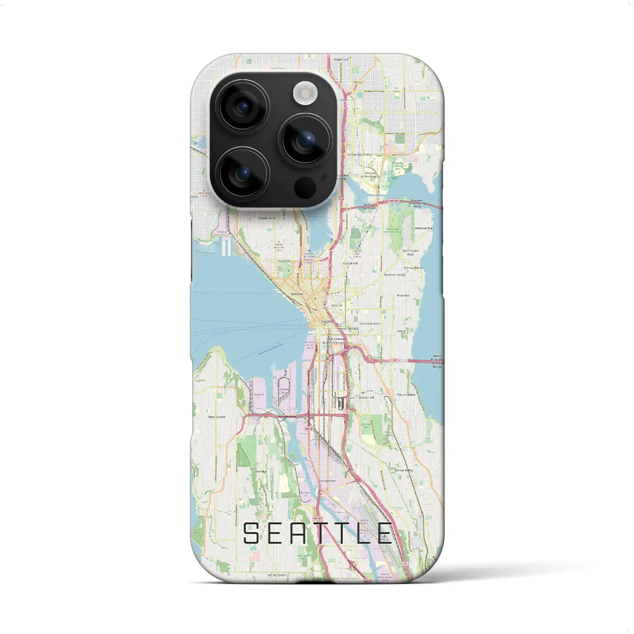 【シアトル(アメリカ)】地図柄iPhoneケース(バックカバータイプ)
