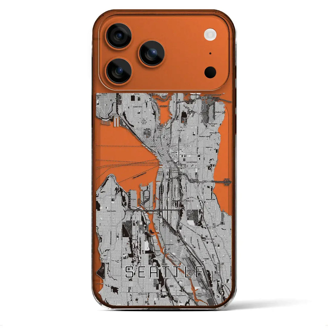 【シアトル(アメリカ)】地図柄iPhoneケース(クリアタイプ)