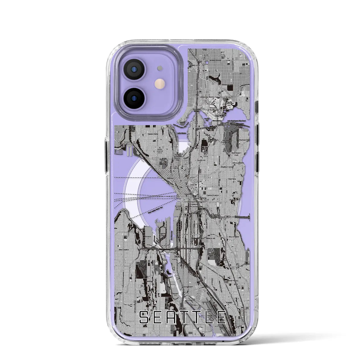 【シアトル(アメリカ)】地図柄iPhoneケース(MagSafeタイプ)