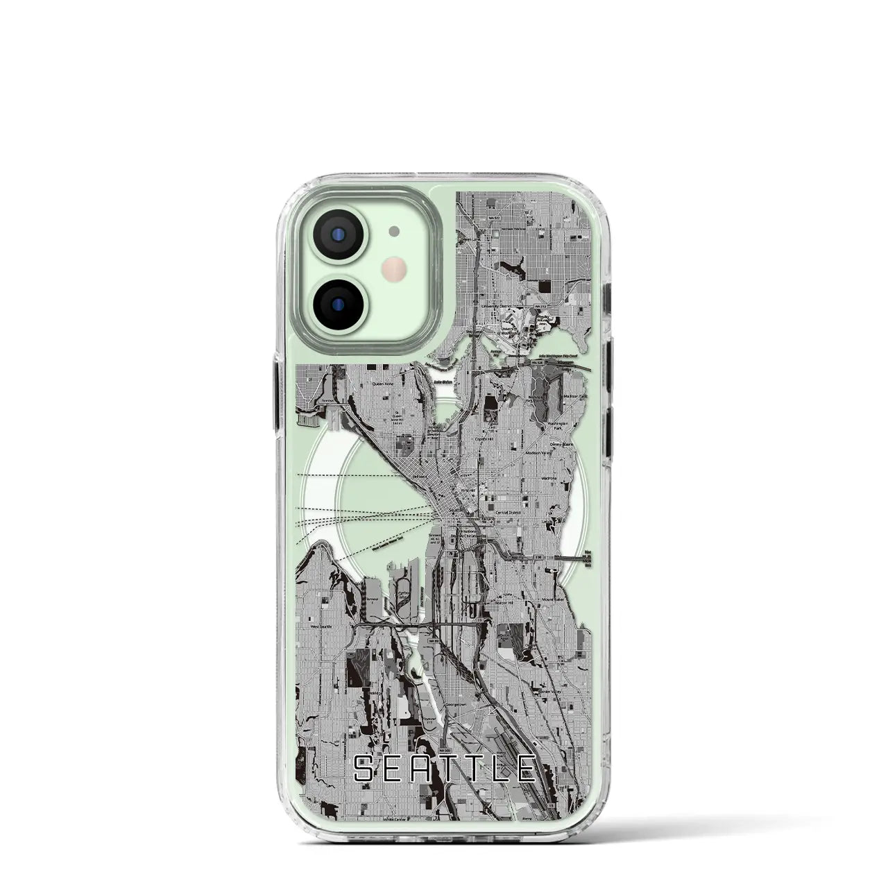 【シアトル(アメリカ)】地図柄iPhoneケース(MagSafeタイプ)