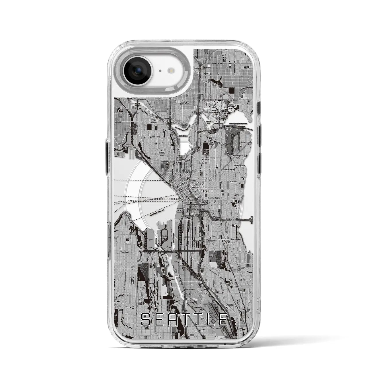 【シアトル(アメリカ)】地図柄iPhoneケース(MagSafeタイプ)