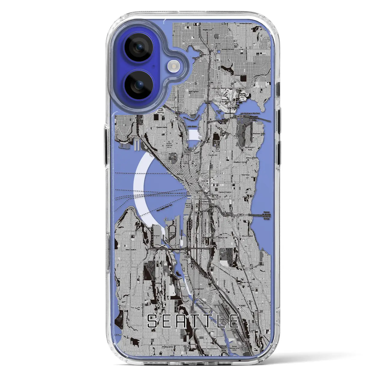 【シアトル(アメリカ)】地図柄iPhoneケース(MagSafeタイプ)