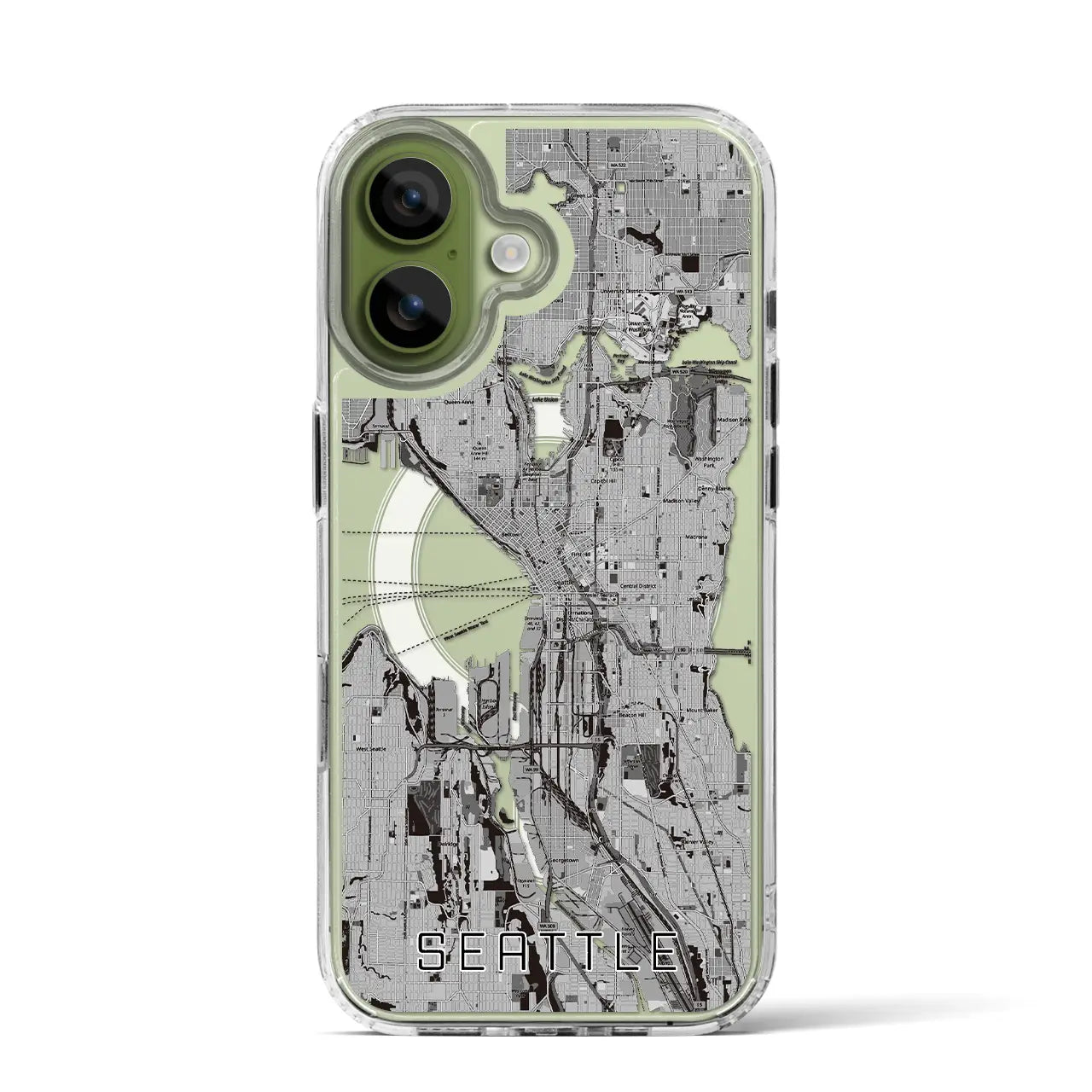 【シアトル(アメリカ)】地図柄iPhoneケース(MagSafeタイプ)