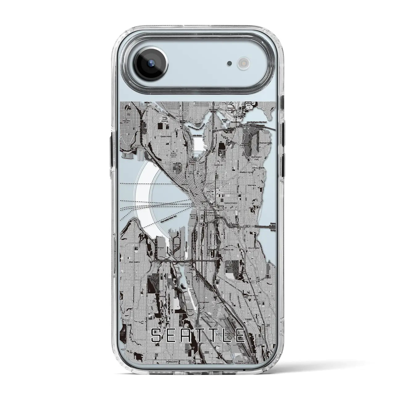 【シアトル(アメリカ)】地図柄iPhoneケース(MagSafeタイプ)