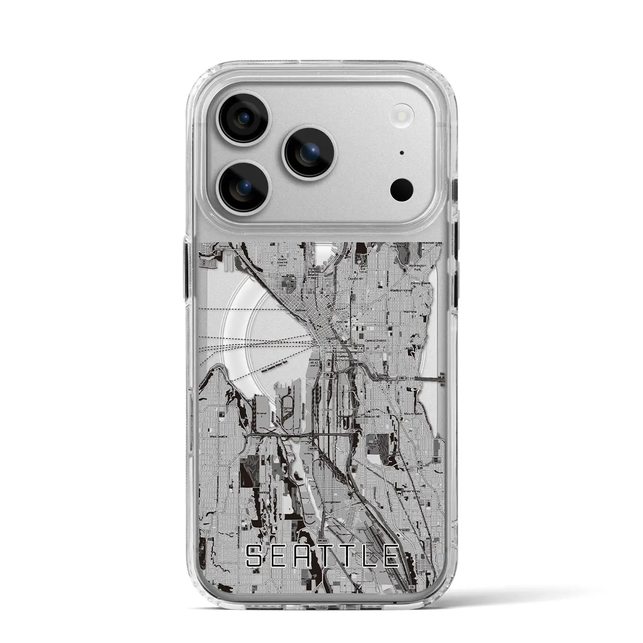 【シアトル(アメリカ)】地図柄iPhoneケース(MagSafeタイプ)