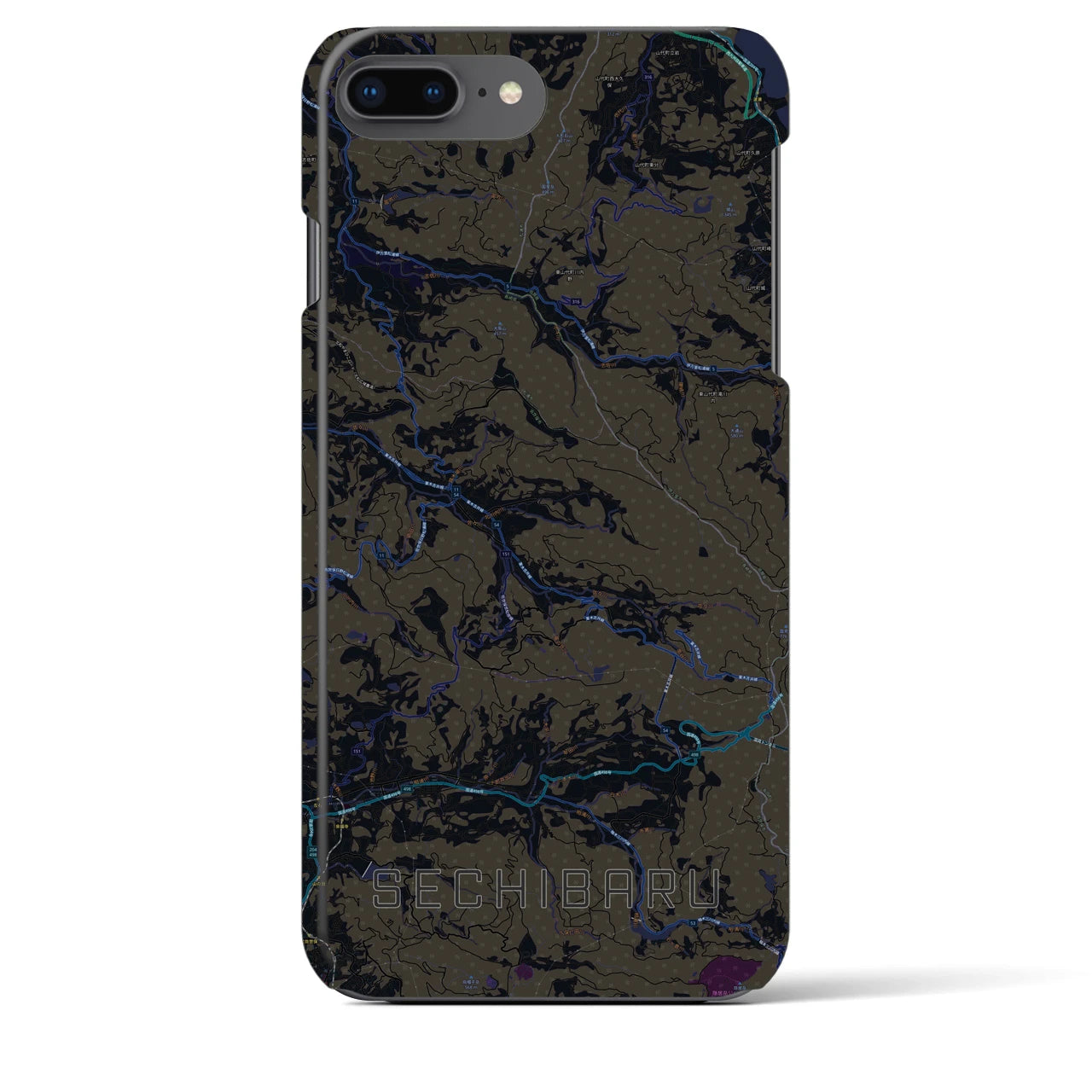 【世知原(長崎県)】地図柄iPhoneケース(バックカバータイプ)