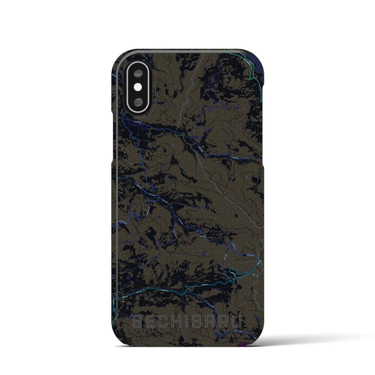 【世知原(長崎県)】地図柄iPhoneケース(バックカバータイプ)