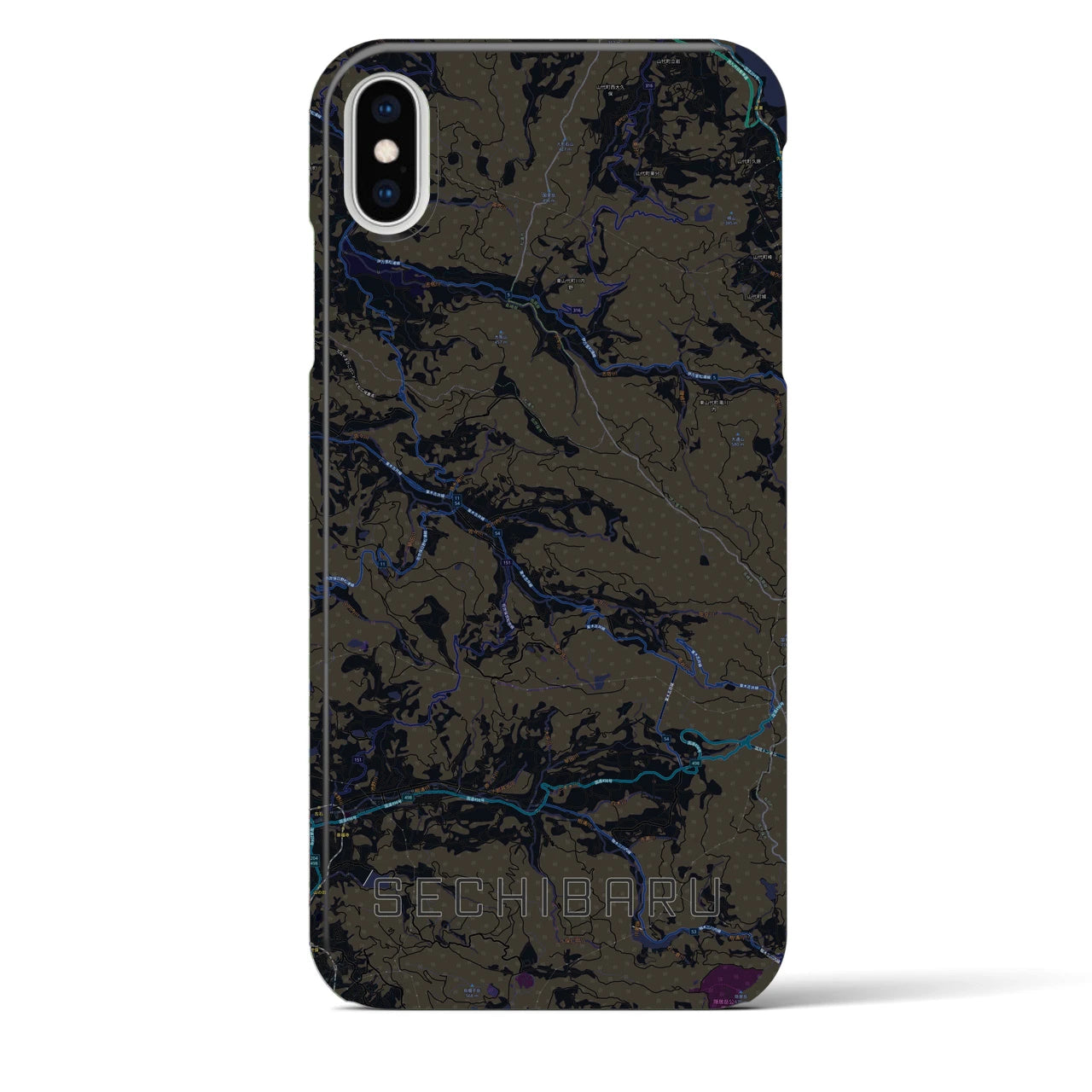 【世知原(長崎県)】地図柄iPhoneケース(バックカバータイプ)