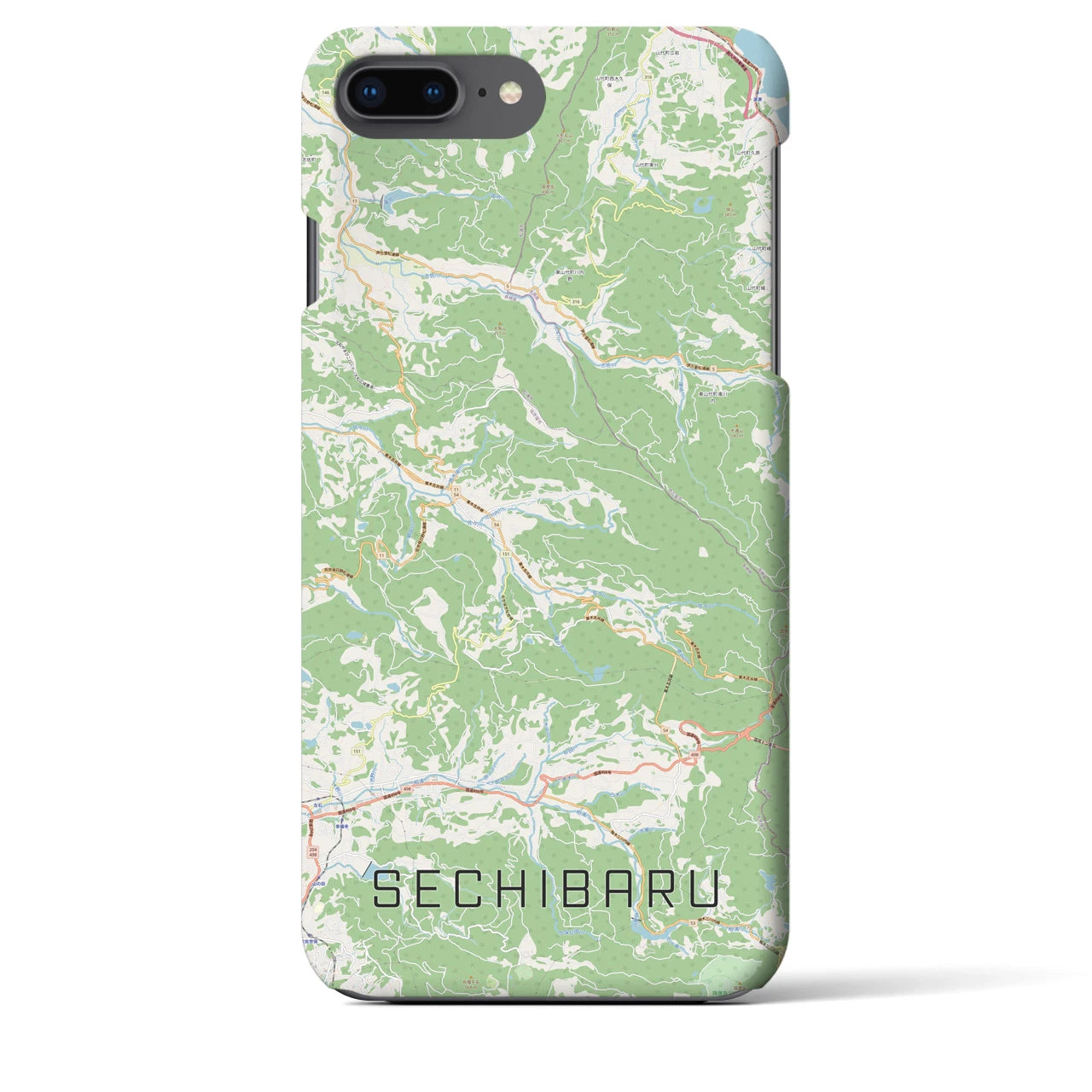 【世知原(長崎県)】地図柄iPhoneケース(バックカバータイプ)