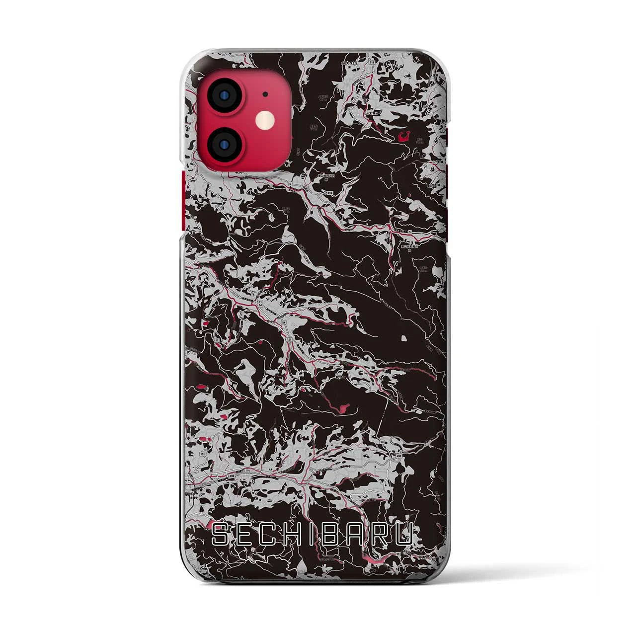 【世知原(長崎県)】地図柄iPhoneケース(クリアタイプ)