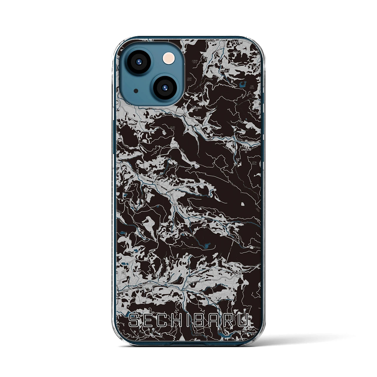 【世知原(長崎県)】地図柄iPhoneケース(クリアタイプ)