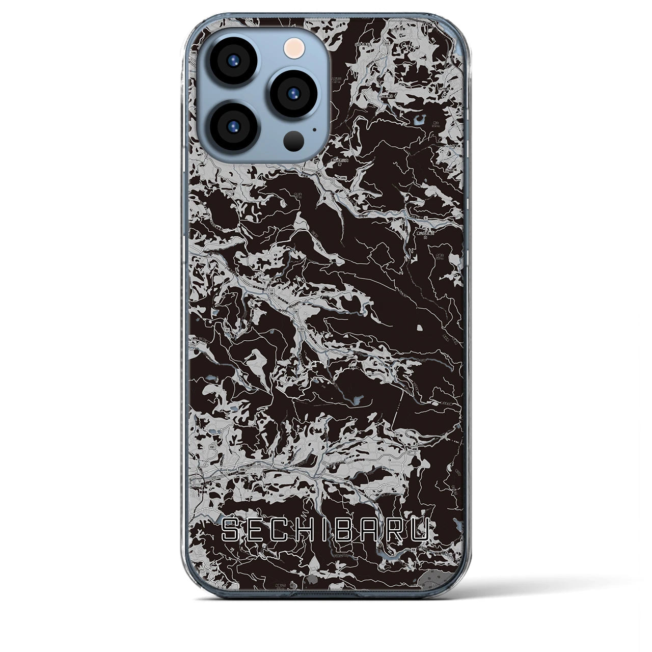 【世知原(長崎県)】地図柄iPhoneケース(クリアタイプ)