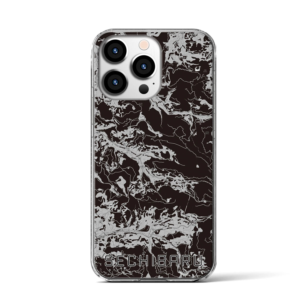 【世知原(長崎県)】地図柄iPhoneケース(クリアタイプ)