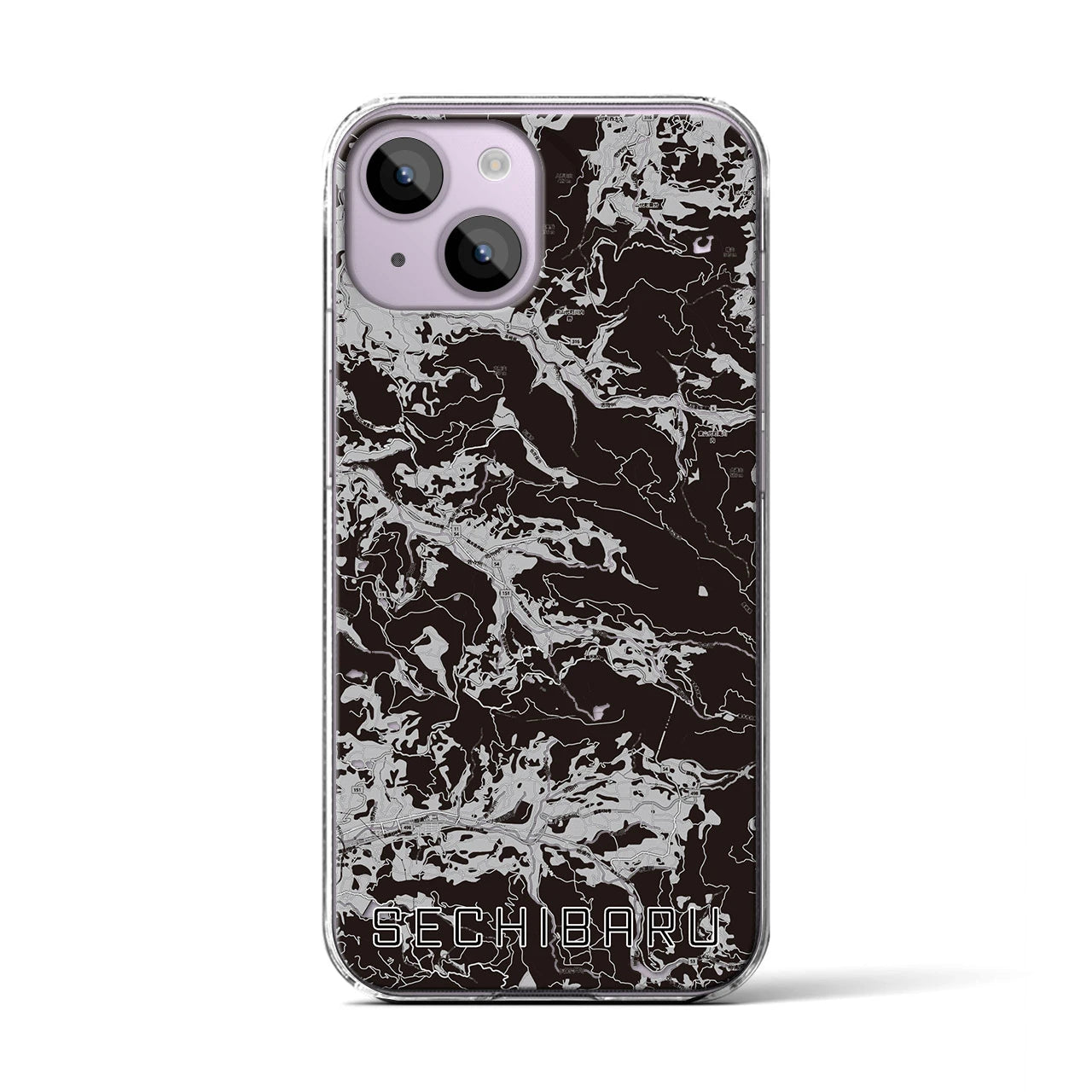 【世知原(長崎県)】地図柄iPhoneケース(クリアタイプ)