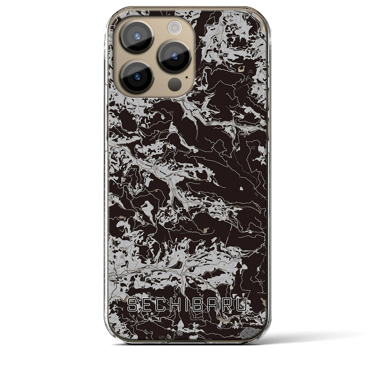 【世知原(長崎県)】地図柄iPhoneケース(クリアタイプ)