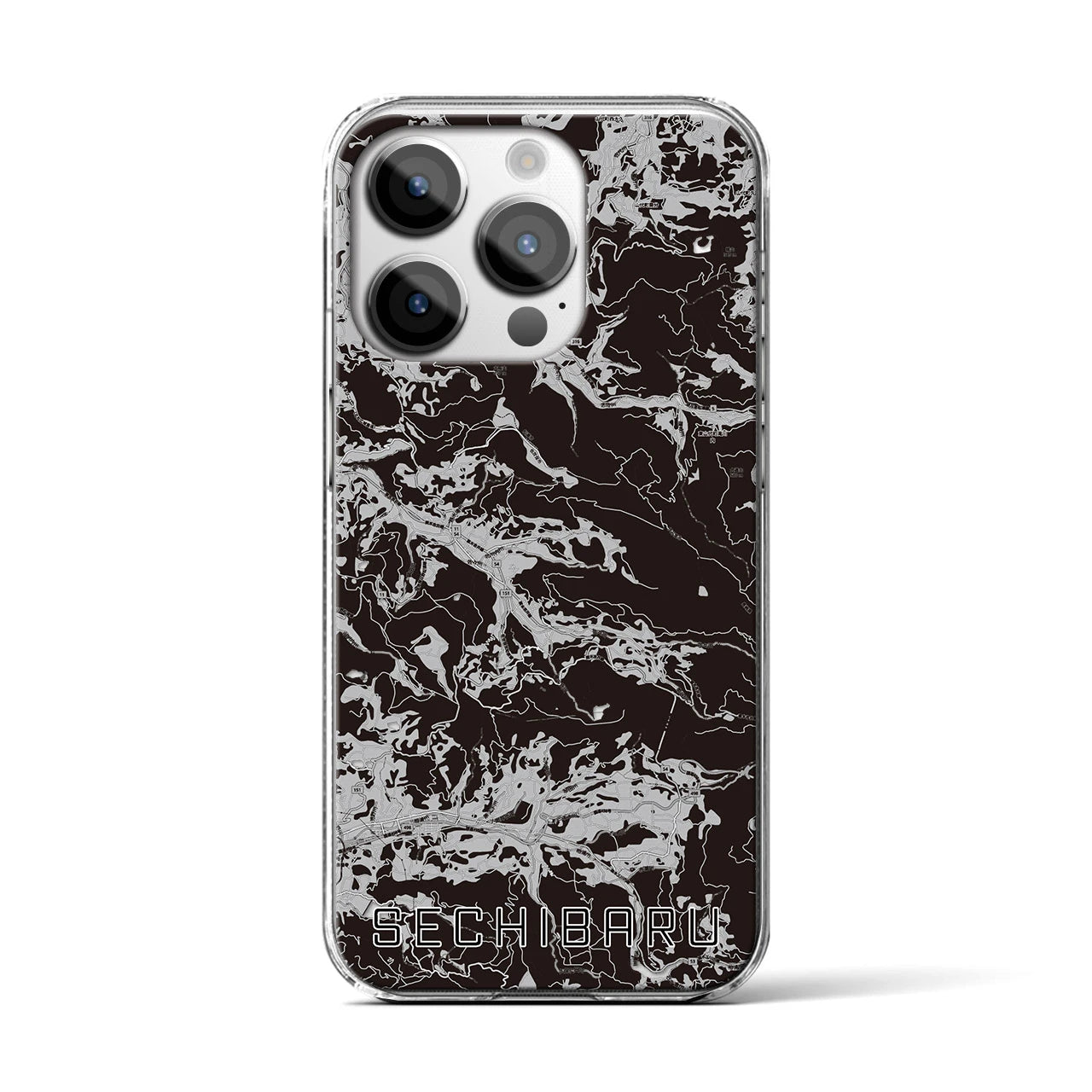 【世知原(長崎県)】地図柄iPhoneケース(クリアタイプ)