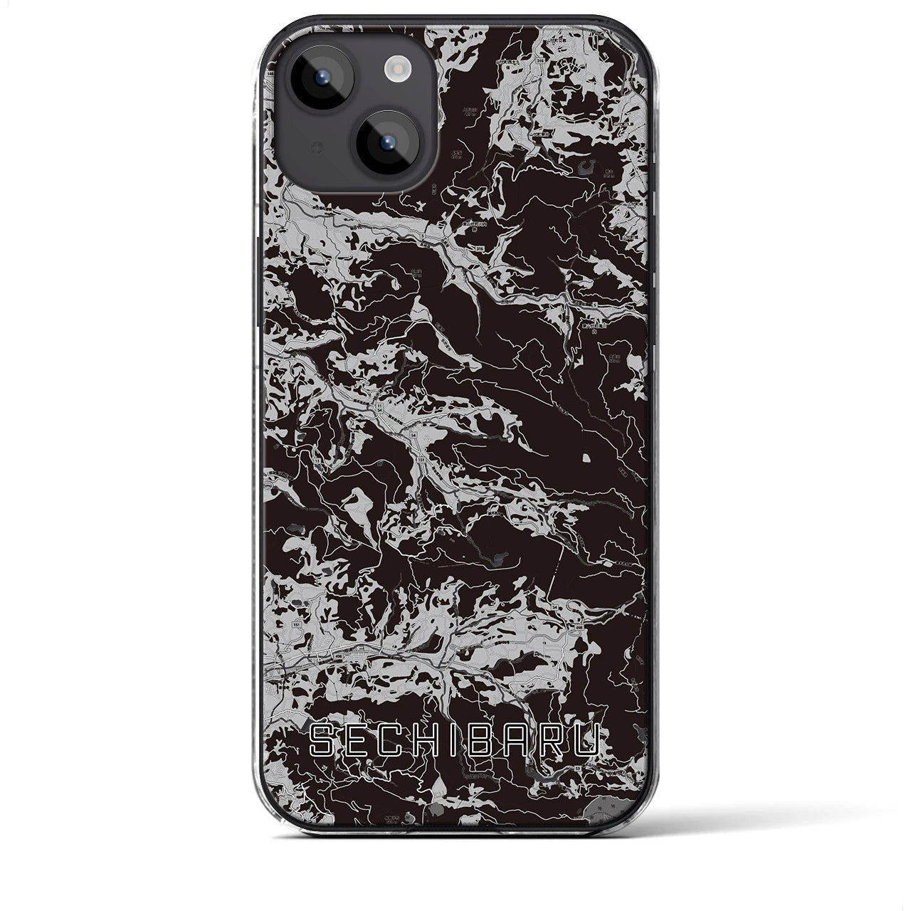 【世知原(長崎県)】地図柄iPhoneケース(クリアタイプ)