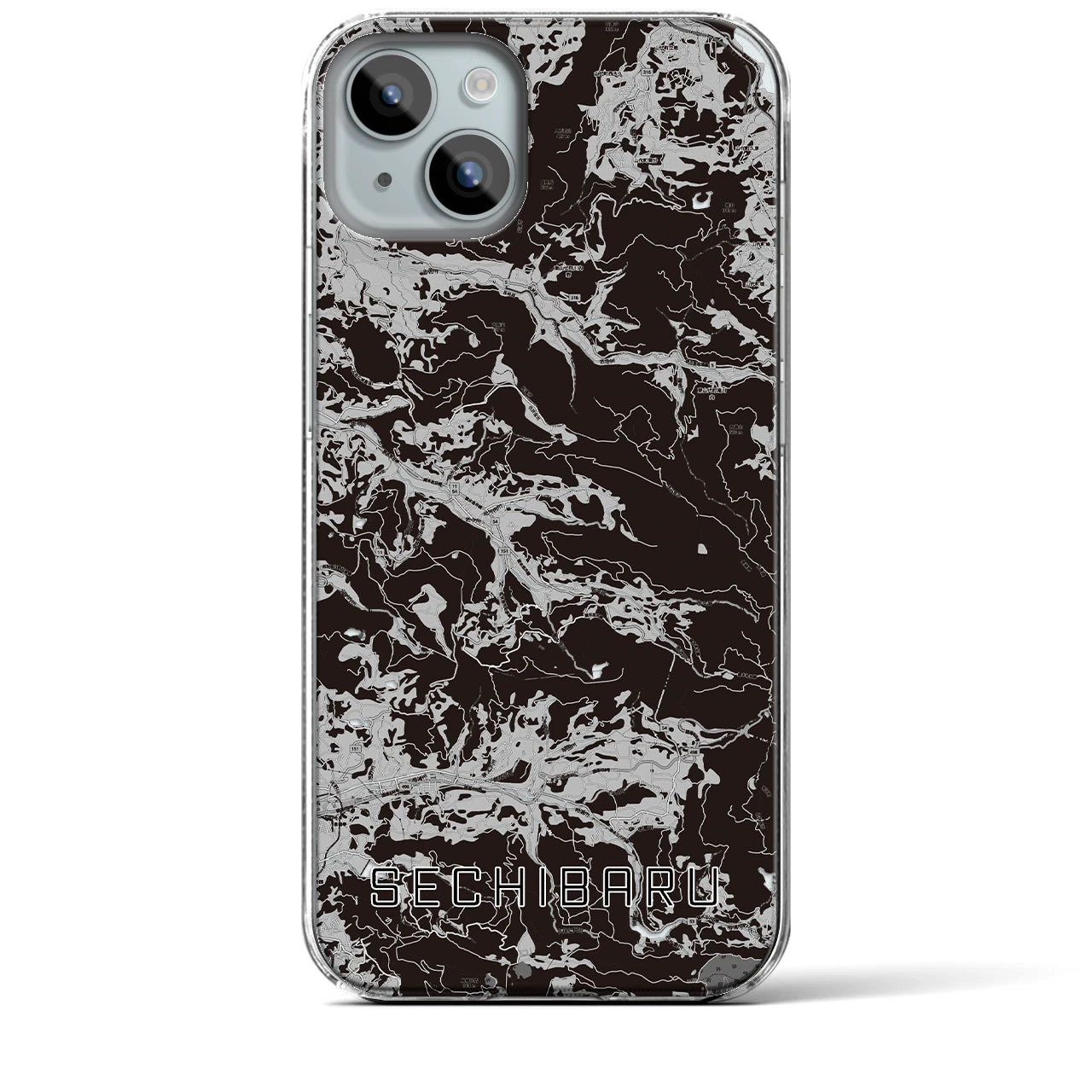 【世知原(長崎県)】地図柄iPhoneケース(クリアタイプ)