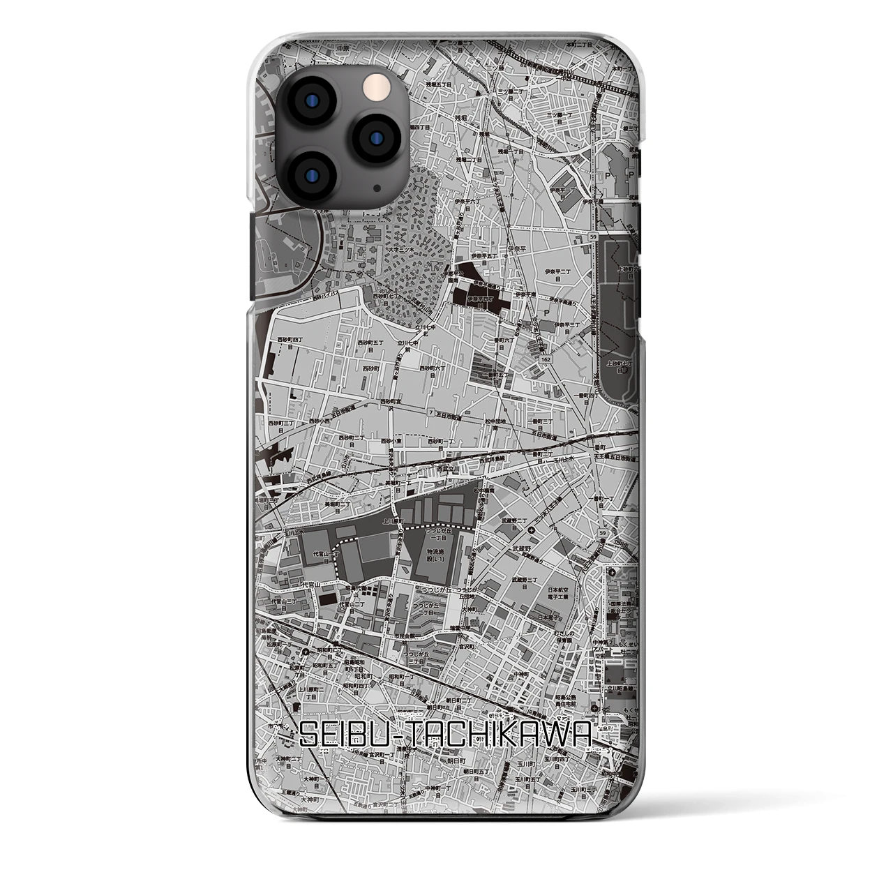 【西武立川(東京都)】地図柄iPhoneケース(クリアタイプ)