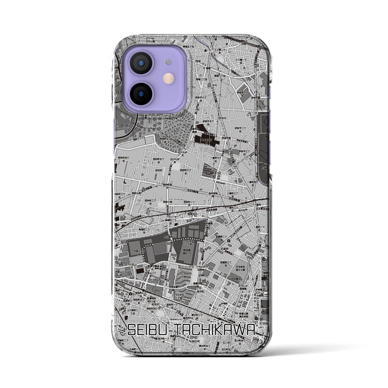 【西武立川(東京都)】地図柄iPhoneケース(クリアタイプ)