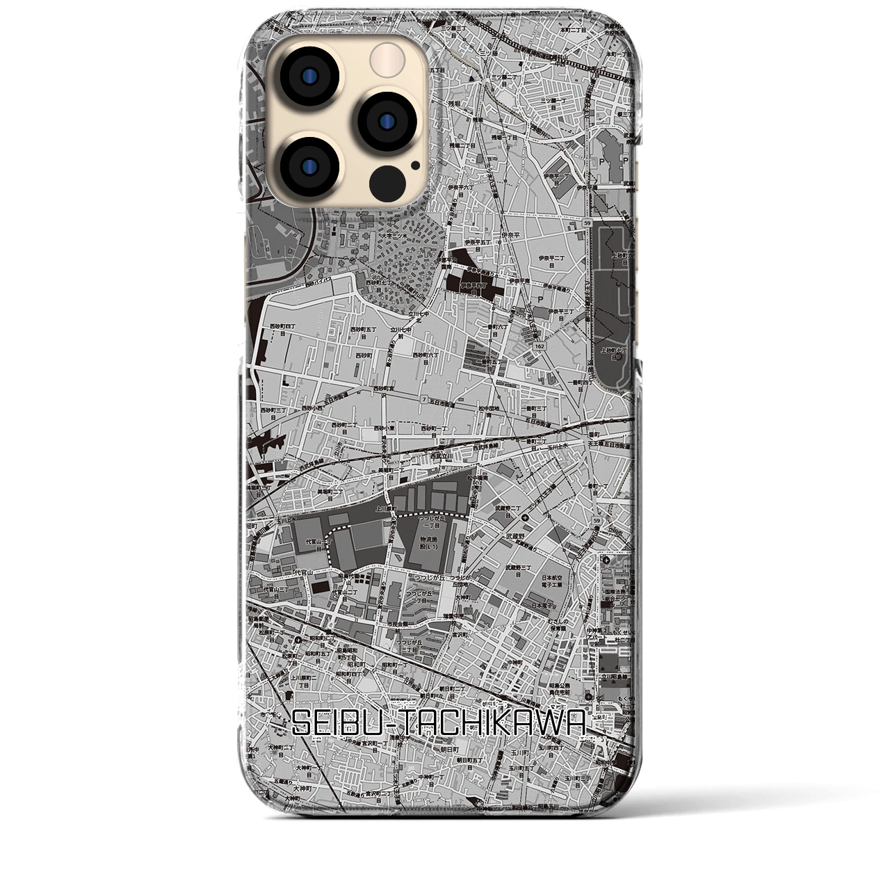 【西武立川(東京都)】地図柄iPhoneケース(クリアタイプ)