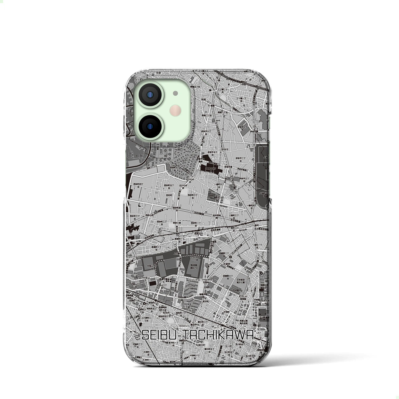 【西武立川(東京都)】地図柄iPhoneケース(クリアタイプ)